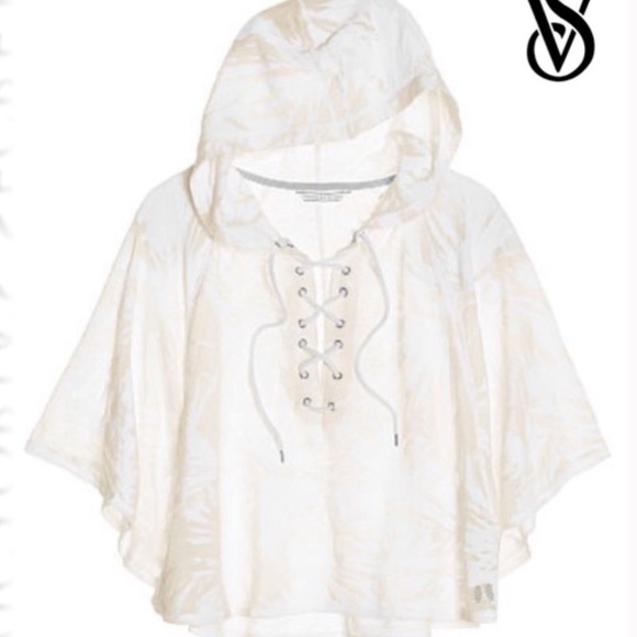 Victoria's Secret Other - Victoria’s Secret lace-up hooded poncho coverup